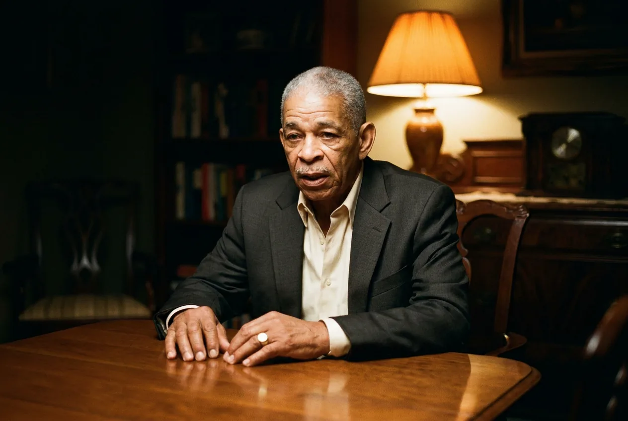 Solomon Drummond speaking at the table